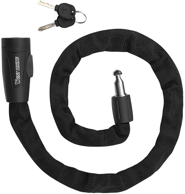 시그니처베이지 자전거 킥보드 열쇠키 번호키 섬유 스틸 자물쇠 YPZ114, 1개, 블랙 열쇠키