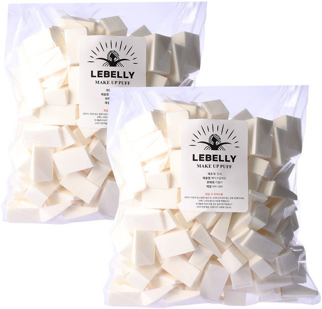 리벨리 대용량 메이크업스펀지 삼각 퍼프 100개, 2개