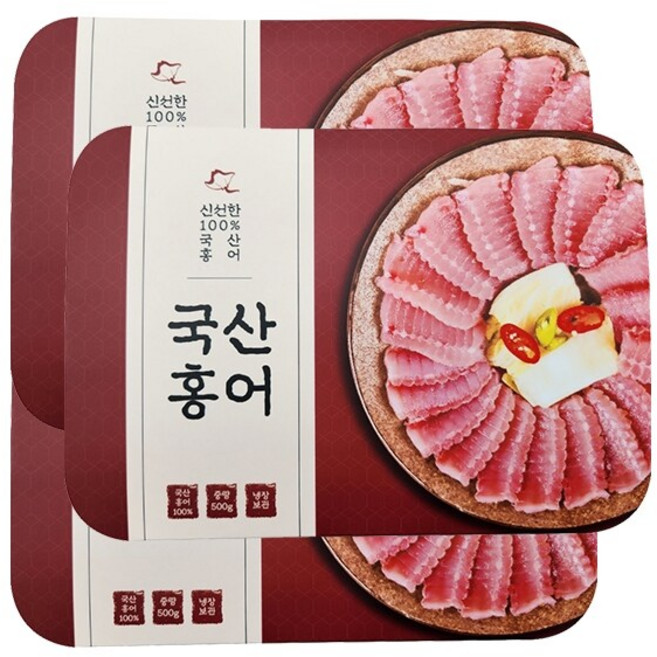 (백년수산) 국산 홍어 500g x 3팩 + (증정) 용기초장 3개+홍어뼈, 01.약숙성, 1개