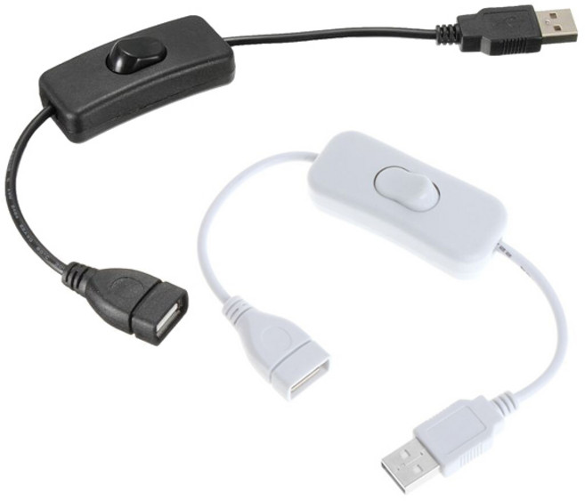 USW-1 전원 ON/OFF 스위치 USB케이블 연장 젠더 30cm, USW-1 블랙