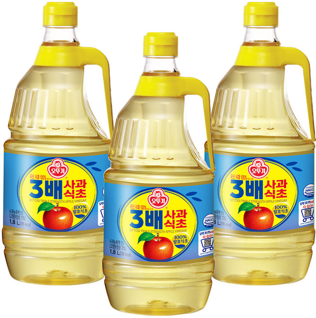 오뚜기 3배 사과식초, 1.8L, 3개