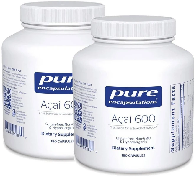 퓨어인캡슐레이션 아사이 600 블루베리 석류 크랜베리 함유 캡슐 Pure Encapsulations Acai 600, 2개, 180정 - 쿠팡
