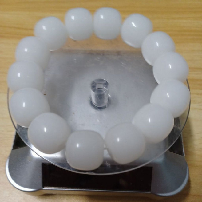 15mm 羊脂白玉老形珠手串