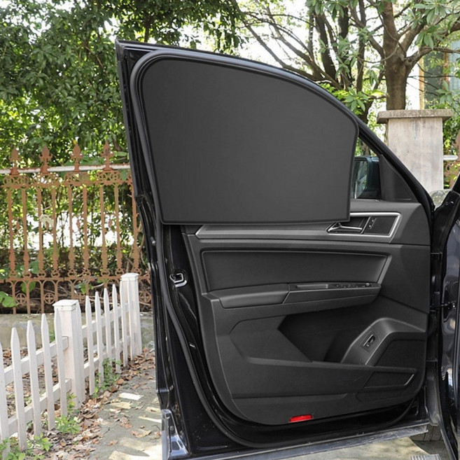 리브애즈미 차량용 햇빛가리개 자석내장, 블랙 암막형(앞좌석2개+뒷좌석2개), 4개