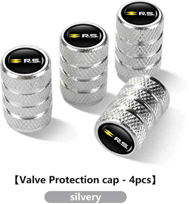 호환 르노 4Pcs 알루미늄 차량 휠 밸브 보호 캡 타이어 먼지 커버 아르카나 캡쳐 트윙고 탈리스만 RS 라인, 01 China Mainland, 01 silver-4PCS
