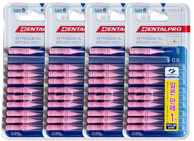 [맨담] 덴탈프로 치간칫솔 0단계(0.6mm) 10P, 10개입, 4개