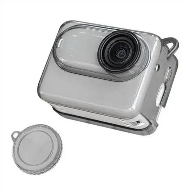 Insta360 GO 3 / 3S 카메라 본체와 호환용 부드러운 TPU 안티 드롭 보호 케이스 렌즈 커버가 있는 투명 보호 케이스, 1개, 회색