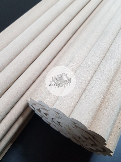 우드창고 반달(원형) 템바보드 백골 9Tx1200X2400mm 페인트도장용 셀프인테리어 홈데코 입체벽면 입체보드, 1개