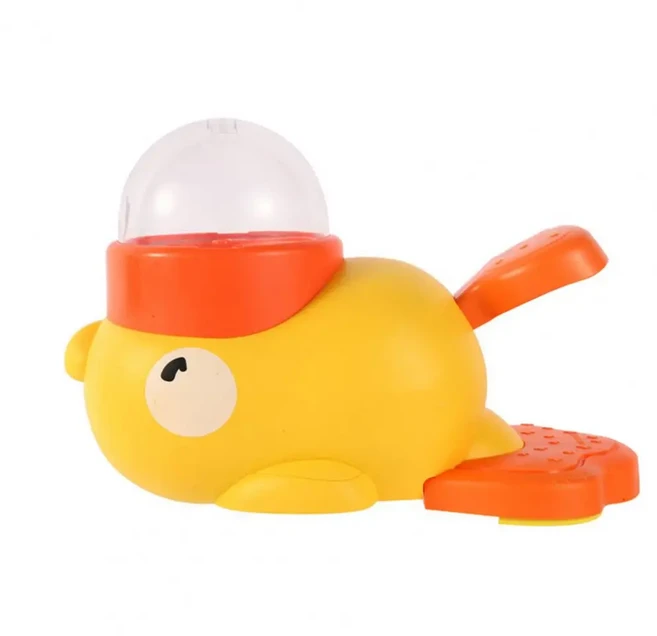 개 퍼즐 피더 대화 형 애완 동물 디스펜서 만화 오리 디자인 훈련을위한 스낵 정신 농축, 1개, YELLOW