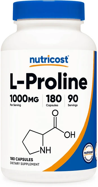 뉴트리코스트 L-프롤린 1000mg 캡슐, 1개, 180정 - 쿠팡