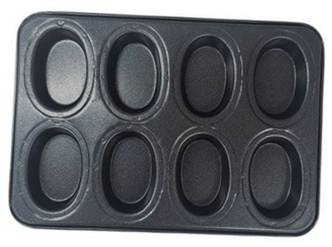 타원형 베이킹 틀 논스틱 오븐용 구움과자 오발형 베이킹 팬 디저트 8구 몰드 도구