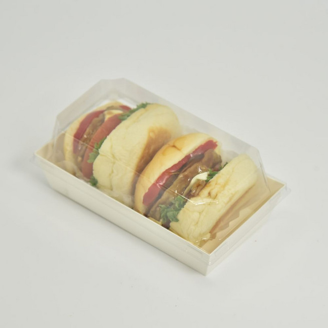 굿프렌즈팜 미니 샌드위치 포장용기 화이트 직사각형 뚜껑포함, 1개, 50개