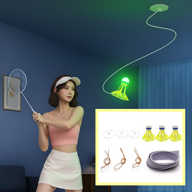 제이로이 자동 리턴 셀프 배드민턴 트레이너 LED 셔틀콕, 1세트, 3개입, 멀티