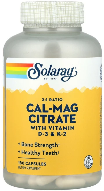 솔라레이 칼슘-마그네슘 시트레이트 21 비율 캡슐 180정, 베지캡슐, 1개 - 쿠팡