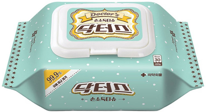 닥터스 손소독티슈 캡형 30매, 6개