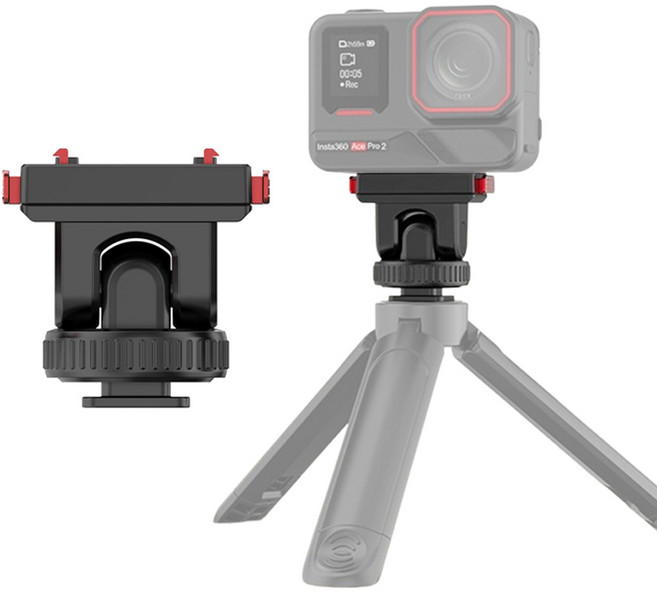인스타360 Ace Pro 2 마그네틱 퀵릴리즈 콜드슈 마운트 브라켓 어댑터 삼각대 핫슈, 블랙(단일색상), 1개, AC-X039