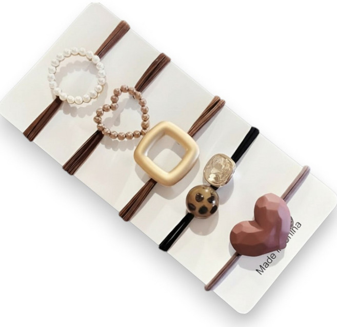 케이지비 포인트 헤어링 럭셔리 머리끈 [5P세트]