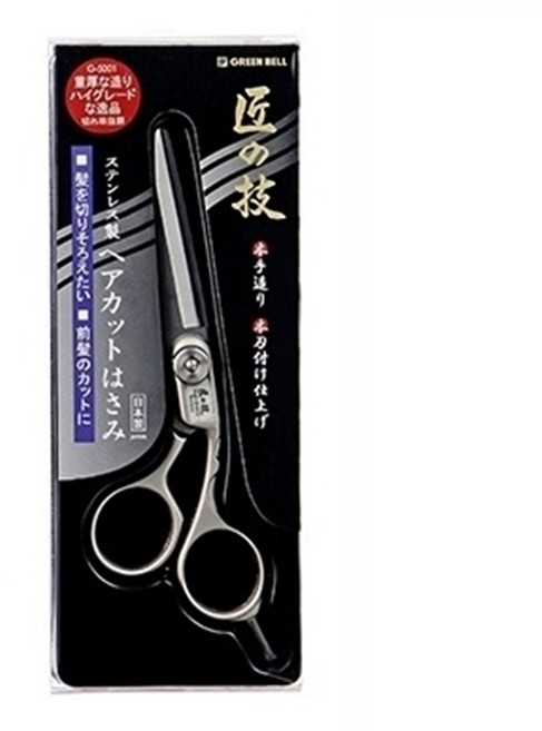 일본 그린벨 무광 미용가위 숱가위 뷰티용품 이발 헤어컷, 1개