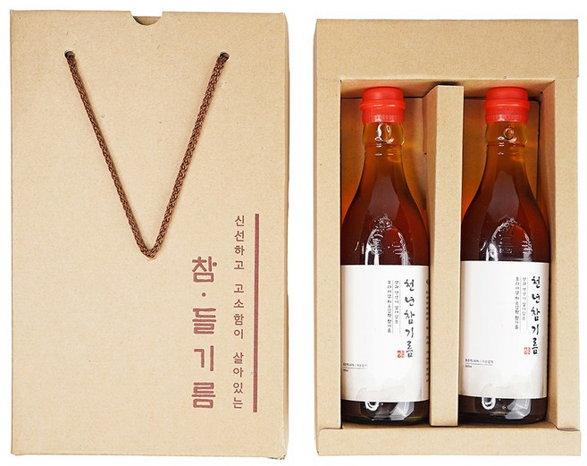 전라도청년 저온압착 통참깨 천년참기름 선물세트, 2개, 350ml