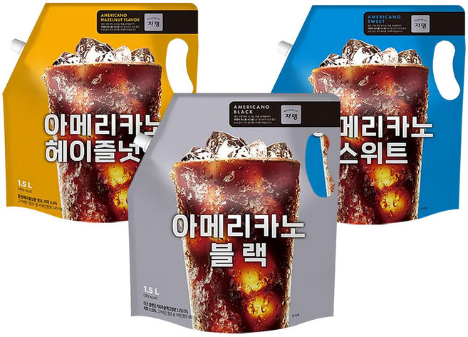 쟈뎅 헤이즐넛 아메리카노 블랙 스위트 3종세트, 3개, 1.5L