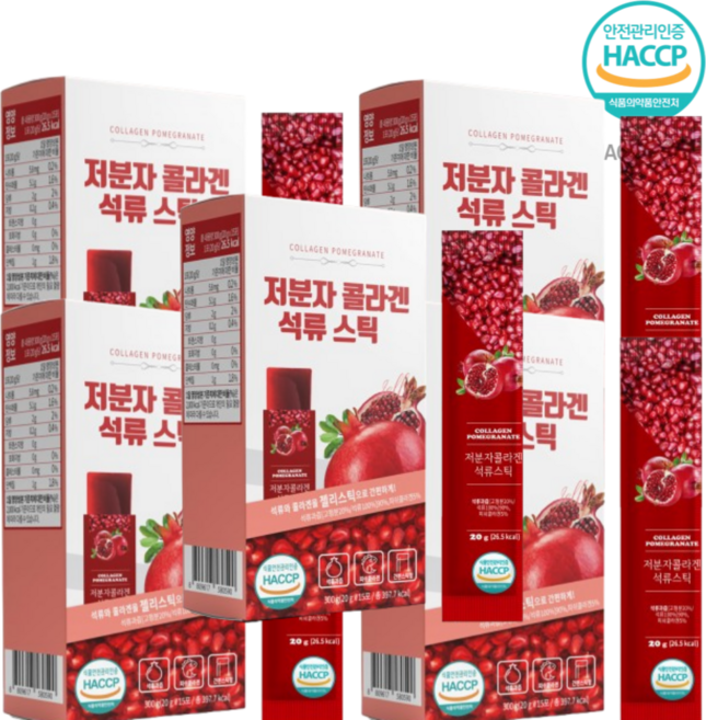저분자 콜라겐 석류 콜라겐젤리 펩타이드 식약청인증 스틱, 20g, 75개