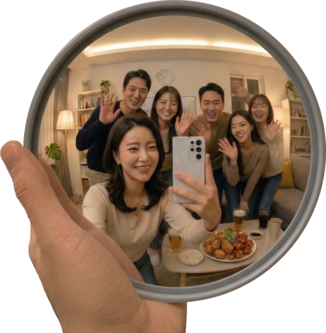 베르트폴 여행 셀카 촬영용 미니 볼록 손거울, 1개, 그레이