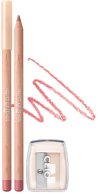 클리오 벨벳 립 펜슬 기획세트 (본품+샤프너 구성), 001 로지핑크, 1.45g, 1개