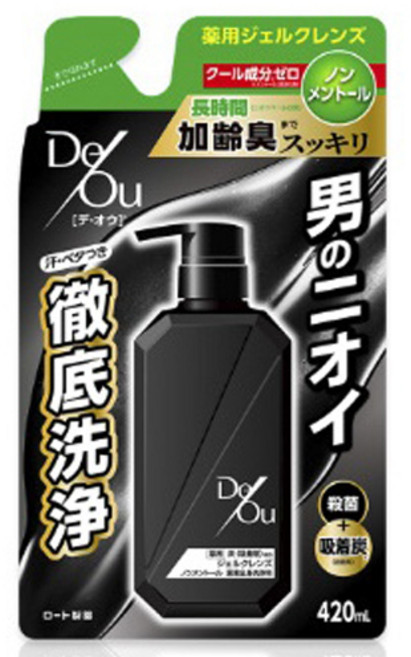 ROHTO 樂敦 DeOu 男仕徹底洗淨沐浴乳 涼感薄荷, 1個, 420ml