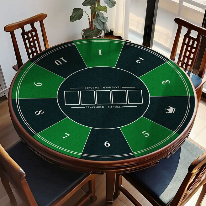 휴대용 대형 포커 원형 전용 술자리 블랙잭 탁자, 바카라 두 가지 초록, 직경 70cm