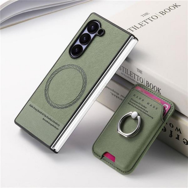 갤럭시 Z폴드 7 6 5 4 3 마그네틱 맥세이프 호환 가죽 카드 포켓 지갑 링 고리 지폴드 제트폴드 폴더 핸드폰 케이스