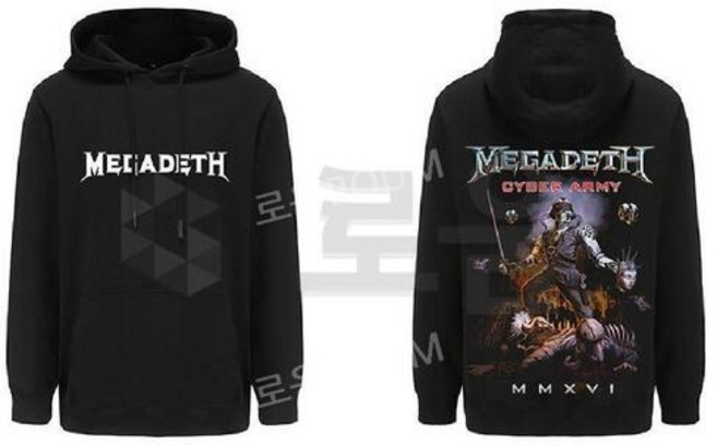 Megadeth 메가데스 헤비 메탈 록 프린트 티셔츠 유니섹스 후드티 긴팔티 후드집업
