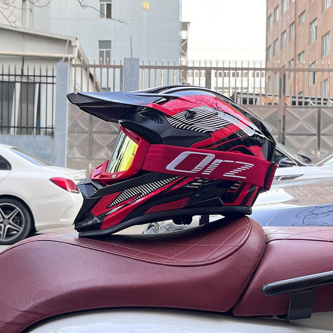 ORZ 오토바이 오프로드 레이싱 헬멧 ATV 포레스트 DH 산악 자전거 풀 DOT 승인, XXL, 6