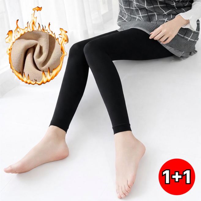 에크나 1+1 겨울 기모 레깅스 무발 유발