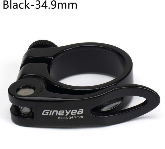 28.6/30.2/31.8/34.9mm 합금 자전거 시트 클램프 알루미늄 퀵 릴리스 마운틴 MTB BMX 도로 자전거 자전거 시트 포스트 클램프, 34.9mm black, 1개