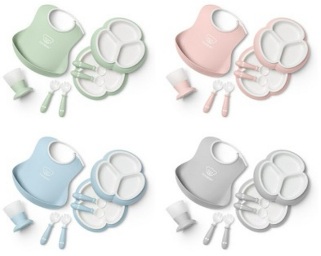 베이비뵨 베이비 디너웨어 세트 (New), 파우더블루, 1개