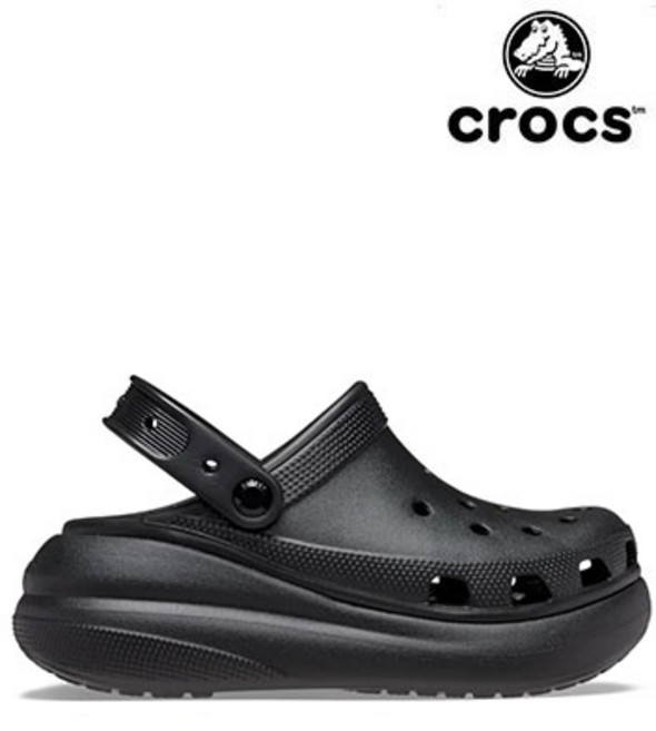 크록스 공식 정품 우먼 남녀공용 키높이 클로그 블랙 [ 재입고 ] [ 베스트 ] 통굽으로 높지만 안정성 있는 편안한 크록스 키높이 신발