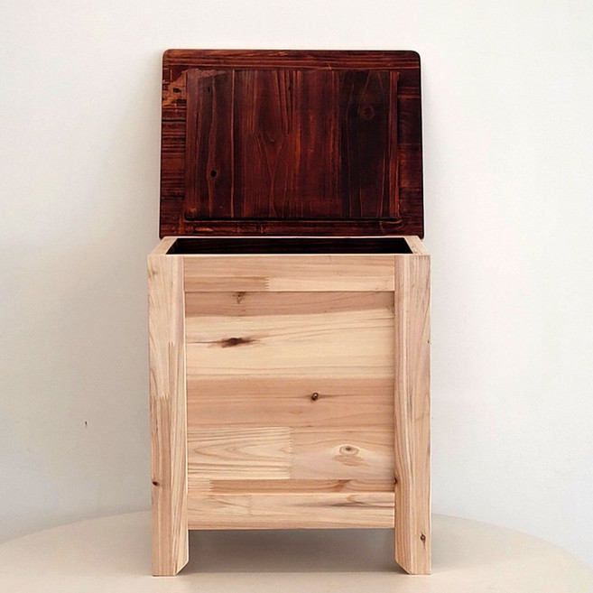 나무사랑 전통 삼나무 옻칠 쌀통, 1개, 네츄럴