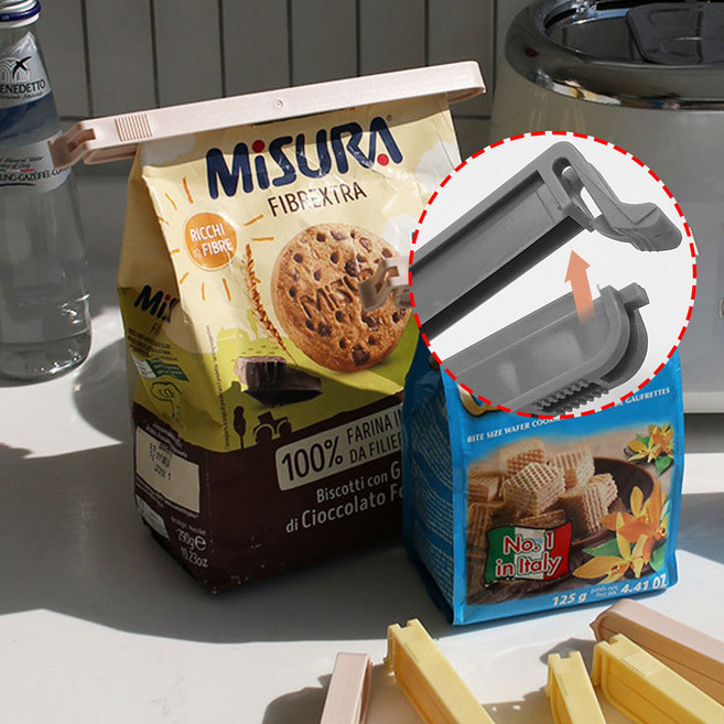 국산 과자봉지 집게 밀봉 클립 특대 1P, 1개, 핑크