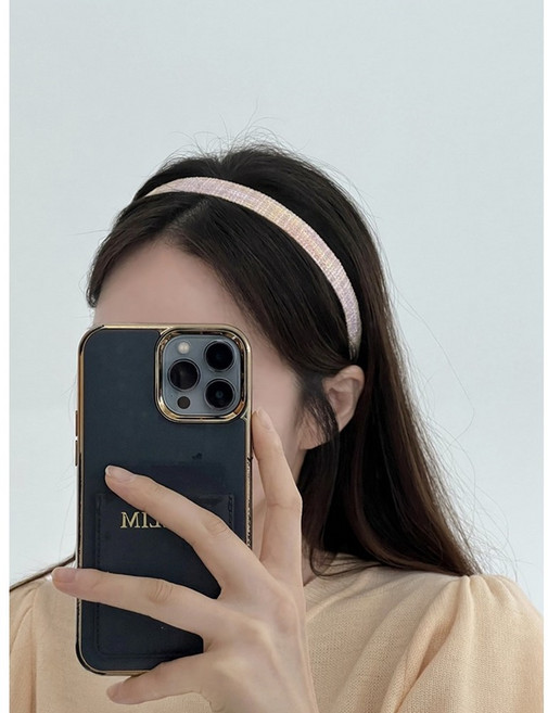 슬림 트위드 얇은 헤어밴드 머리띠 (6color)