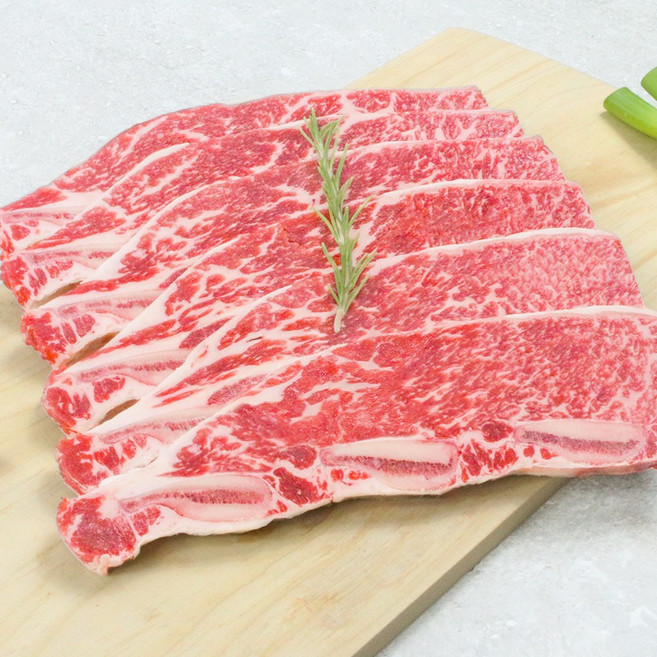 미국산 초이스 LA갈비 선물세트 지방 완벽제거 꽃갈비 캠핑용 찜용 탕용 6번 7번 8번 갈비대 사용, 1세트