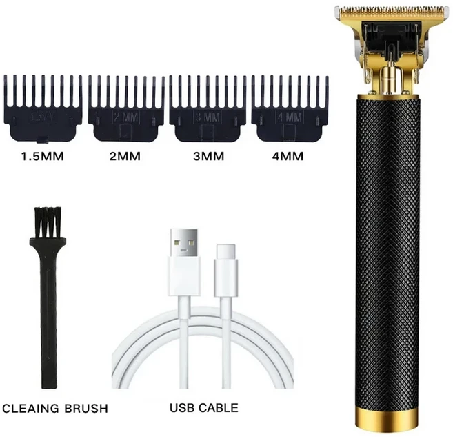 빈티지 바디 헤어 클리퍼 남성용 전기 헤어 면도 T9 무선 수염 트리머 남성용 면도기 바디 헤어 커팅 머신, 17 061-BlackMesh