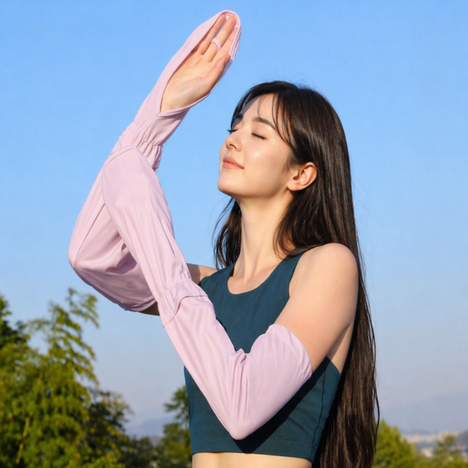 멜리유 손등형 양손팔토시 운전 자외선차단, 1개, 핑크