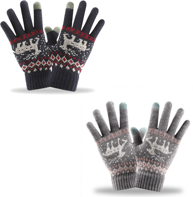 1+1 파크피아 루돌프 스마트터치 남녀공용 니트 기모 장갑