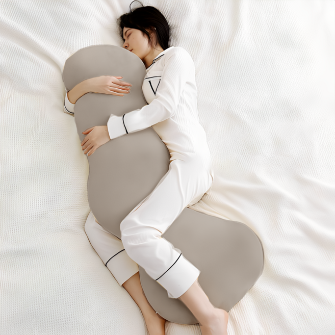 커버분리가능 인체공학 구름이 애착 초대형 벨벳 바디필로우 다리베개 긴베개, 그레이