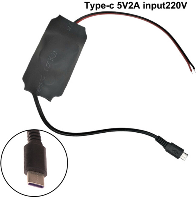 1PC AC 220V에서 DC 5V 1A 2A 전원 변압기 휴대용 소형 카메라 WiFi 모니터링 어댑터 TYPEC USB 전원 공급 변압기, [04] 5V2A type c