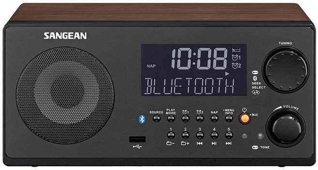 SANGEAN 山進 數位式 藍芽復古收音機 WR-22, Wood Grain