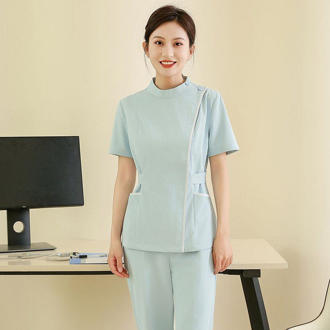 醫美牙科護士服 分體短袖工作服套裝女 春夏季 美容院, 2XL