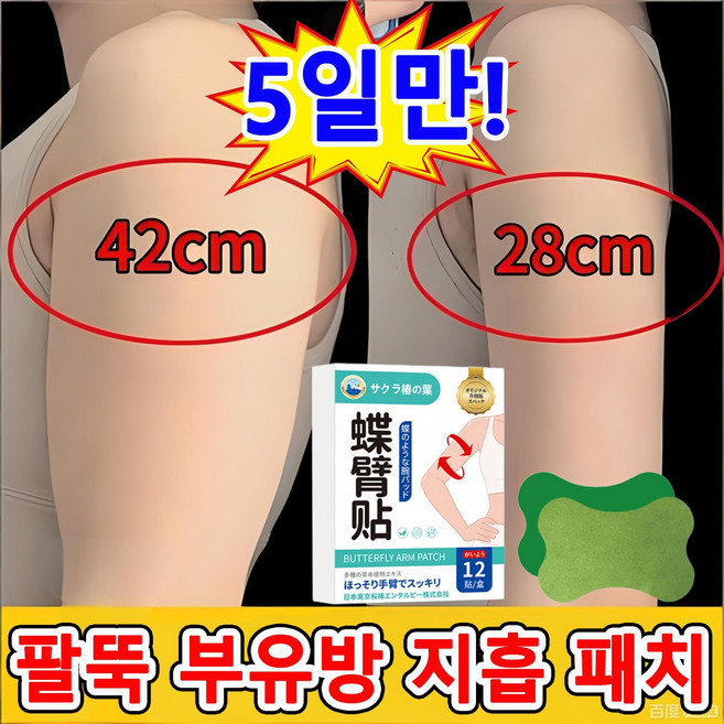 일본 12psc/24pcs/60pcs 팔뚝살 지흡패치 팔뚝 부유방 지흡 패치 겨드랑이 독소패치 붙이는 다이어트 패치, 1개, 12개입