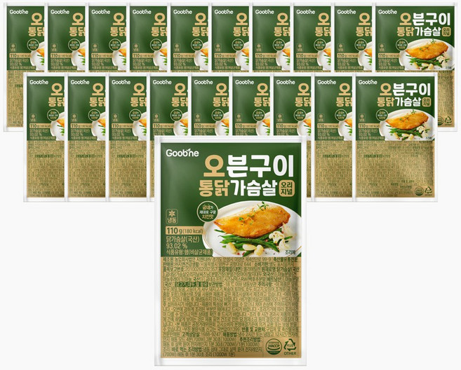 굽네 오븐구이 통 닭가슴살 오리지널 110g, 20개