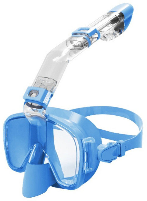 인피아 스노쿨링 마스크 스노쿨링 세트 듀얼 글라스, 블루